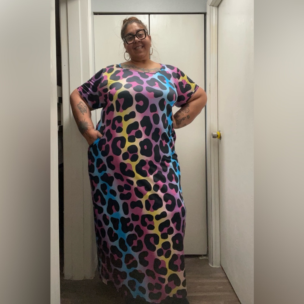 Plus Size 4X Xpluswear Leopard Print Maxi Dress